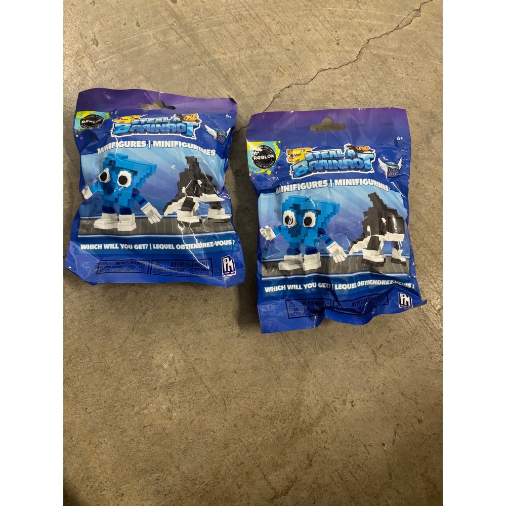 2x Roblox Steal a Brainrot Minifigures Blind Bags with Virtual Item Codes NEW
